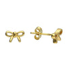 Sterling Silver Gold Plated Delicate Bow Stud Earrings