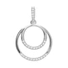 Sterling Silver Double CZ Circle Necklace