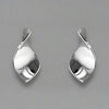 Sterling Silver Twist Leaf Stud Earrings
