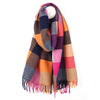 POM Rust Orange Check Tassel Blanket Scarf