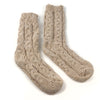 POM. Light Beige Chunky Cable Knit Cozy Socks