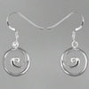 Sterling Silver CZ Centre Swirl Hook Earrings