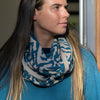POM Oatmeal & Bright Blue Animal Stripe Scarf