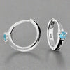 Sterling Silver Blue Topaz Huggie Hoop