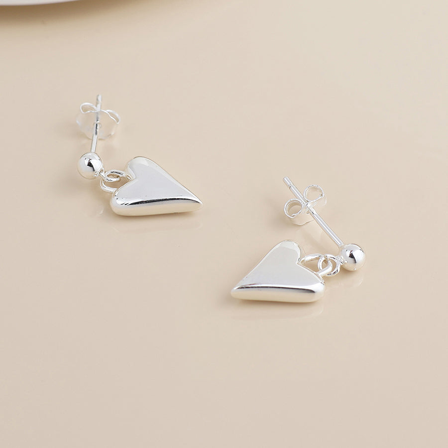 POM Sterling Silver Heart Drop & Bead Earrings - More Than Just a Gift | Narborough Hall