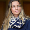 POM Oatmeal & Navy Animal Stripe Scarf