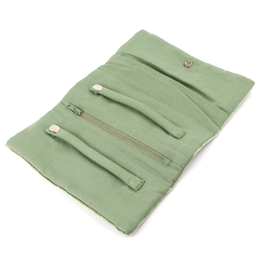 POM Green Velvet Floral Jewellery Roll - More Than Just a Gift | Narborough Hall