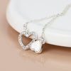 POM Silver Plated Topsy Turvy Hearts Necklace