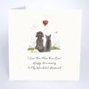 Beija-Flor Cat & Dog Husband Anniversary Card