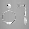 Sterling Silver CZ & Twist Circle Stud Earrings