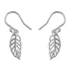 Sterling Silver Leaf Hook Earrings