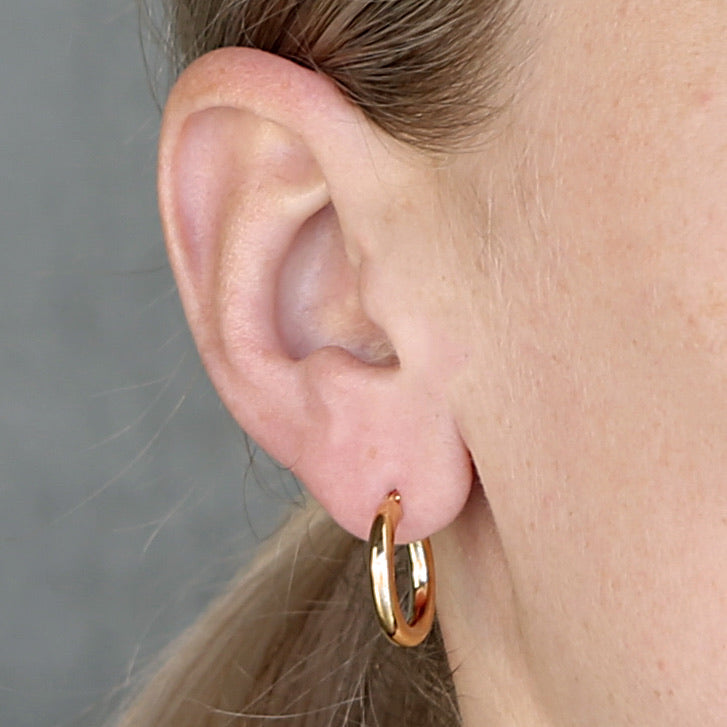 Sterling Silver Gold Plated Hinged Hoop Earrings