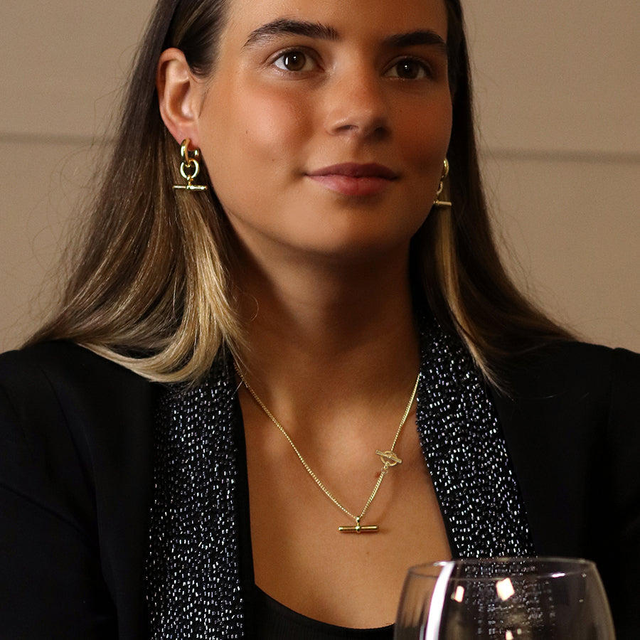 POM Golden Chunky Chain & T-Bar Necklace - More Than Just a Gift | Narborough Hall