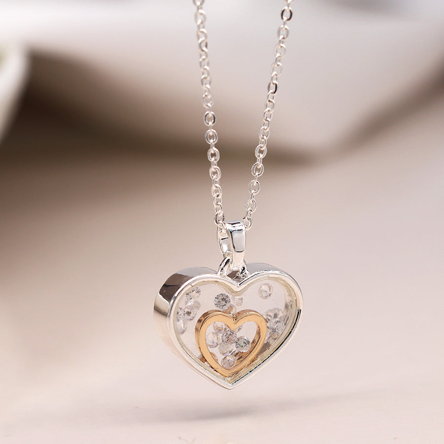 ★PEARLY MORE★ small bee heart necklace POM Silver Plated Hoop Earrings With Golden Bee Charm | More