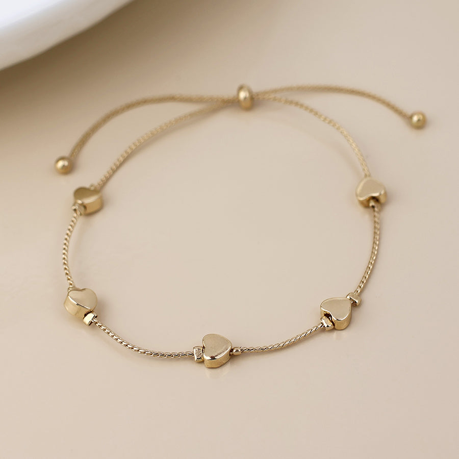 POM Golden Multi Heart Station Bracelet - More Than Just a Gift | Narborough Hall