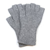 POM Light Grey Marl Ribbed Fingerless Gloves
