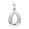 Sterling Silver CZ Twist Teardrop Necklace