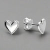 Sterling Silver Heart Stud with Beaded Edge Earrings
