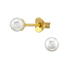 Sterling Silver Gold Plated 4mm Pearl Stud Earrings - More Than Just a Gift | Narborough Hall