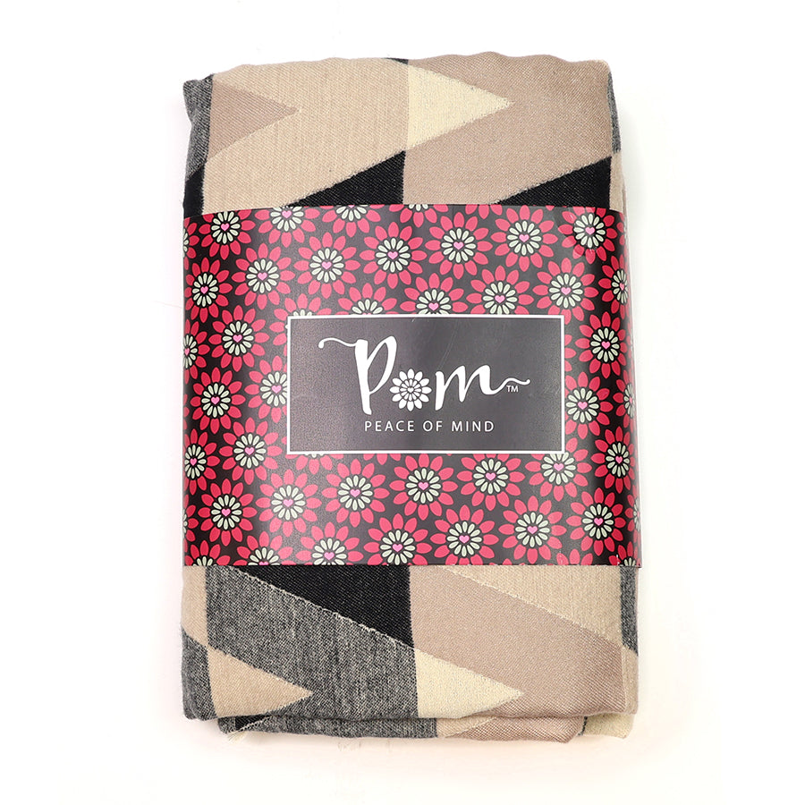 POM Black & Mushroom Mix Chevron Scarfi