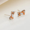 POM Sterling Silver Enamel Tiger Stud Earrings