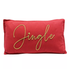 Red Embroidered Jingle Cushion