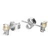 Sterling Silver Tiny Pearl & CZ Stud Earrings
