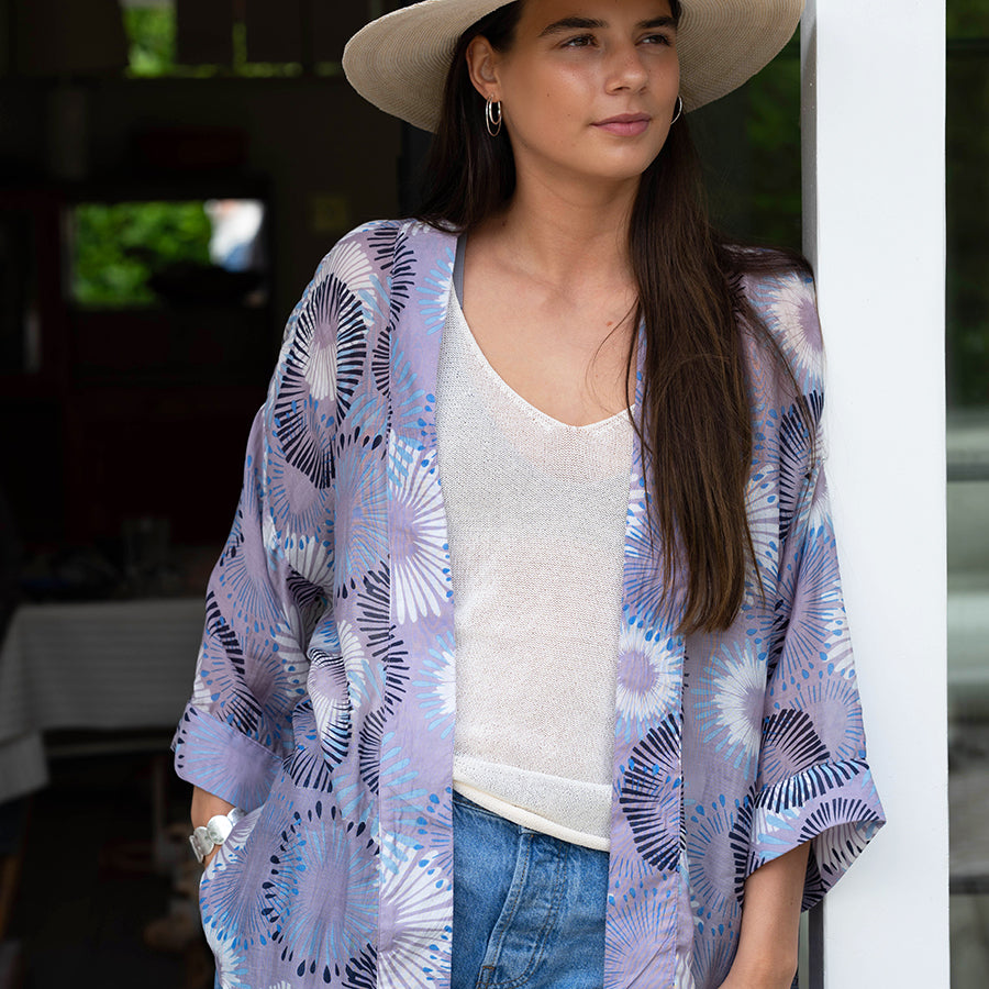 POM Lilac Mix Sunburst Print Kimono - More Than Just a Gift | Narborough Hall