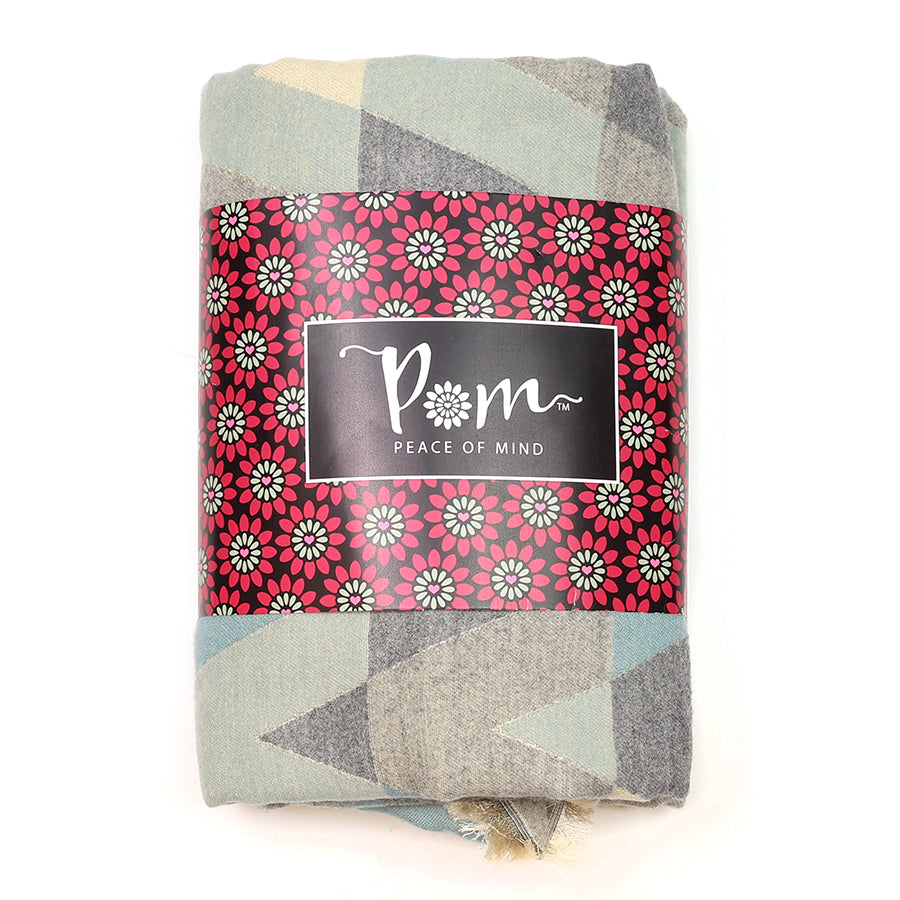 POM Grey & Duck Egg Mix Chevron Scarf