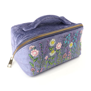 POM Violet Blue Velvet Meadow Vanity Case - More Than Just a Gift | Narborough Hall