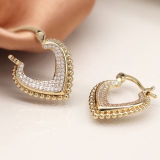 POM Faux Gold V-Point Hoop Earrings