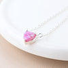 Sterling Silver Pink Opal Heart Necklace