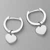 Sterling Silver Plain Heart Huggie Earrings
