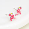 POM Sterling Silver Enamel Flamingo Stud Earrings