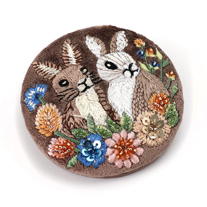 POM Cocoa Velvet Bunnies Compact Mirror - More Than Just a Gift | Narborough Hall