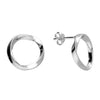 Sterling Silver Twisted Circle Stud Earrings