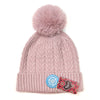 POM Dusty Pink Recycled Yarn Herringbone Cable Knit Hat