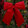 Hanging Red Velvet Bow 32cm