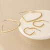 POM Golden Textured Heart Earrings