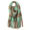 POM Mint Green & Beige Chunky Checkered Scarf