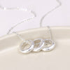 POM Molten Silver-Plated worn triple hoop necklace