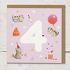 Ginger Betty By Numbers Age 4 Card