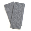 POM Light Grey Cable Knit Wrist Warmers