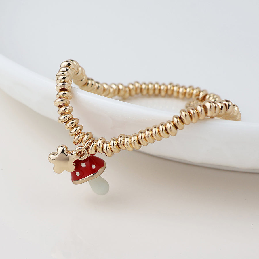POM Golden Flower & Toadstool Charm Bracelet - More Than Just a Gift | Narborough Hall