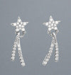 Sterling Silver CZ Shooting Star Stud Earrings