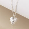 POM Silver Plated Vintage Textured Heart Necklace