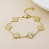 POM Faux Gold Plated Quatrefoil Station Bracelet