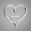 Sterling Silver Double Heart with CZ Necklace
