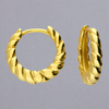 Sterling Silver Gold Plated Thick Twist Huggie Hoop Earrings