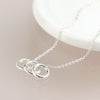 Sterling Silver Textured Triple Ring Necklace